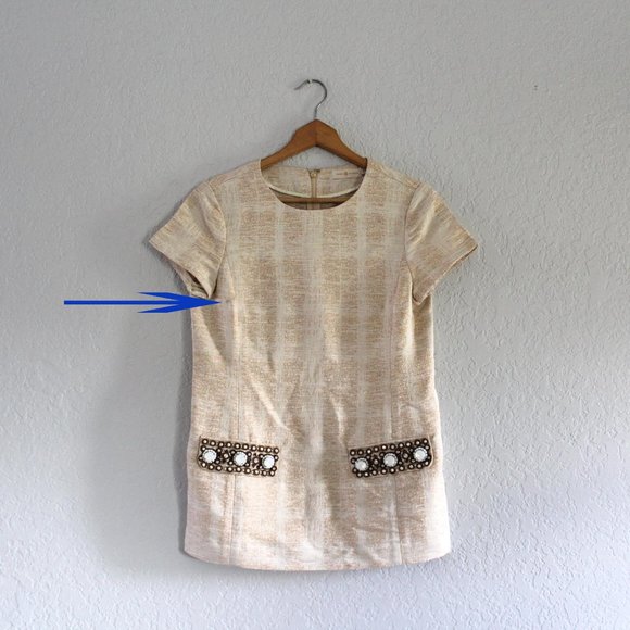 Tory Burch Jillian Ivory Embellished jeweled women's Tunic Top sz 6 - Picture 14 of 14